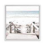 Shop Beach Stairs (Square) Photo Canvas Art Print-Boho, Coastal, Hamptons, Neutrals, Photography, Photography Canvas Prints, Square, View All-framed wall decor artwork