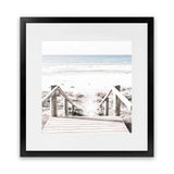 Shop Beach Stairs (Square) Photo Art Print-Boho, Coastal, Hamptons, Neutrals, Photography, Square, Tropical, View All-framed poster wall decor artwork