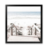 Shop Beach Stairs (Square) Photo Art Print-Boho, Coastal, Hamptons, Neutrals, Photography, Square, Tropical, View All-framed poster wall decor artwork