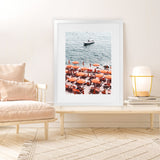 Shop One Fire Club VII Photo Art Print-Amalfi Coast Italy, Coastal, Orange, Photography, Portrait, Rectangle, View All-framed poster wall decor artwork