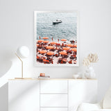 Shop One Fire Club VII Photo Art Print-Amalfi Coast Italy, Coastal, Orange, Photography, Portrait, Rectangle, View All-framed poster wall decor artwork