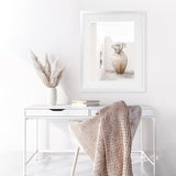 Shop Santorini Urn Photo Art Print-Boho, Coastal, Greece, Neutrals, Photography, Portrait, View All, White-framed poster wall decor artwork