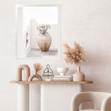 Shop Santorini Urn Photo Art Print-Boho, Coastal, Greece, Neutrals, Photography, Portrait, View All, White-framed poster wall decor artwork