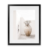 Shop Santorini Urn Photo Art Print-Boho, Coastal, Greece, Neutrals, Photography, Portrait, View All, White-framed poster wall decor artwork