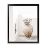 Shop Santorini Urn Photo Art Print-Boho, Coastal, Greece, Neutrals, Photography, Portrait, View All, White-framed poster wall decor artwork