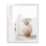 Shop Santorini Urn Photo Art Print-Boho, Coastal, Greece, Neutrals, Photography, Portrait, View All, White-framed poster wall decor artwork
