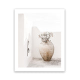Shop Santorini Urn Photo Art Print-Boho, Coastal, Greece, Neutrals, Photography, Portrait, View All, White-framed poster wall decor artwork