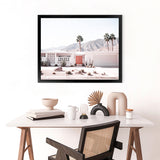 Shop Palm Springs House Photo Art Print-Boho, Coastal, Landscape, Photography, Pink, Tropical, View All-framed poster wall decor artwork