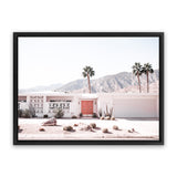Shop Palm Springs House Photo Canvas Art Print-Boho, Coastal, Landscape, Photography, Photography Canvas Prints, Pink, Tropical, View All-framed wall decor artwork