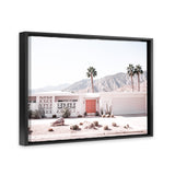Shop Palm Springs House Photo Canvas Art Print-Boho, Coastal, Landscape, Photography, Photography Canvas Prints, Pink, Tropical, View All-framed wall decor artwork