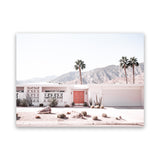 Shop Palm Springs House Photo Canvas Art Print-Boho, Coastal, Landscape, Photography, Photography Canvas Prints, Pink, Tropical, View All-framed wall decor artwork
