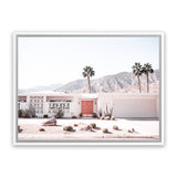 Shop Palm Springs House Photo Canvas Art Print-Boho, Coastal, Landscape, Photography, Photography Canvas Prints, Pink, Tropical, View All-framed wall decor artwork