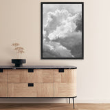 Shop Grey Cloudscape III Canvas Art Print-Black, Grey, Portrait, Scandinavian, View All, White-framed wall decor artwork