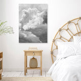 Shop Grey Cloudscape III Canvas Art Print-Black, Grey, Portrait, Scandinavian, View All, White-framed wall decor artwork