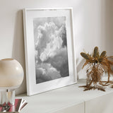 Shop Grey Cloudscape III Art Print-Black, Grey, Portrait, Scandinavian, View All, White-framed painted poster wall decor artwork