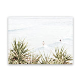 Shop Byron Surfers Photo Canvas Art Print-Boho, Coastal, Green, Horizontal, Landscape, Photography, Photography Canvas Prints, Rectangle, View All, White-framed wall decor artwork