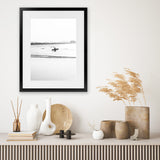 Shop Byron Surfer III B&W Photo Art Print-Black, Coastal, Photography, Portrait, View All, White-framed poster wall decor artwork