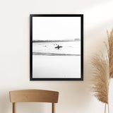Shop Byron Surfer III B&W Photo Art Print-Black, Coastal, Photography, Portrait, View All, White-framed poster wall decor artwork