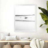 Shop Byron Surfer III B&W Photo Art Print-Black, Coastal, Photography, Portrait, View All, White-framed poster wall decor artwork