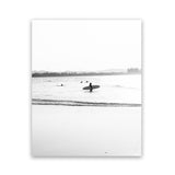 Shop Byron Surfer III B&W Photo Art Print-Black, Coastal, Photography, Portrait, View All, White-framed poster wall decor artwork