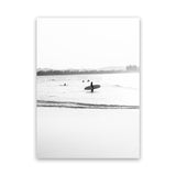 Shop Byron Surfer III B&W Photo Canvas Art Print-Black, Coastal, Photography, Photography Canvas Prints, Portrait, View All, White-framed wall decor artwork