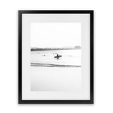 Shop Byron Surfer III B&W Photo Art Print-Black, Coastal, Photography, Portrait, View All, White-framed poster wall decor artwork