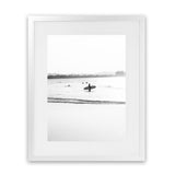 Shop Byron Surfer III B&W Photo Art Print-Black, Coastal, Photography, Portrait, View All, White-framed poster wall decor artwork