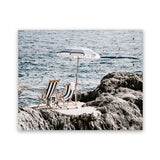 Shop Fontelina Chairs V Photo Art Print-Amalfi Coast Italy, Blue, Brown, Coastal, Landscape, Photography, View All-framed poster wall decor artwork