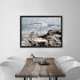 Shop Fontelina Chairs V Photo Canvas Art Print-Amalfi Coast Italy, Blue, Brown, Coastal, Landscape, Photography, Photography Canvas Prints, View All-framed wall decor artwork