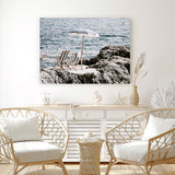 Shop Fontelina Chairs V Photo Canvas Art Print-Amalfi Coast Italy, Blue, Brown, Coastal, Landscape, Photography, Photography Canvas Prints, View All-framed wall decor artwork