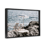 Shop Fontelina Chairs V Photo Canvas Art Print-Amalfi Coast Italy, Blue, Brown, Coastal, Landscape, Photography, Photography Canvas Prints, View All-framed wall decor artwork