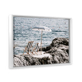 Shop Fontelina Chairs V Photo Canvas Art Print-Amalfi Coast Italy, Blue, Brown, Coastal, Landscape, Photography, Photography Canvas Prints, View All-framed wall decor artwork