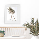 Shop Twin Palms Photo Art Print-Boho, Coastal, Green, Photography, Portrait, Rectangle, Tropical, View All, White-framed poster wall decor artwork