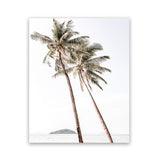 Shop Twin Palms Photo Art Print-Boho, Coastal, Green, Photography, Portrait, Rectangle, Tropical, View All, White-framed poster wall decor artwork
