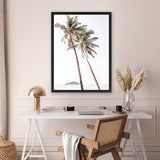 Shop Twin Palms Photo Canvas Art Print-Boho, Coastal, Green, Photography, Photography Canvas Prints, Portrait, Rectangle, Tropical, View All, White-framed wall decor artwork
