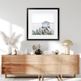 Shop Blue Boat Shed (Square) Photo Art Print-Blue, Boho, Coastal, Green, Photography, Square, Tropical, View All-framed poster wall decor artwork