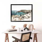 Shop Lagoon Bay Photo Art Print-Blue, Boho, Brown, Coastal, Green, Landscape, Photography, View All-framed poster wall decor artwork