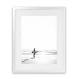 Shop Surfer On The Sand Photo Photo Art Print-Black, Boho, Coastal, Grey, People, Photography, Portrait, Scandinavian, View All, White-framed poster wall decor artwork