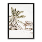 Shop Island Hut Photo Canvas Art Print-Boho, Coastal, Green, Neutrals, Photography, Photography Canvas Prints, Portrait, Tropical, View All, White-framed wall decor artwork