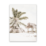 Shop Island Hut Photo Canvas Art Print-Boho, Coastal, Green, Neutrals, Photography, Photography Canvas Prints, Portrait, Tropical, View All, White-framed wall decor artwork