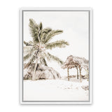 Shop Island Hut Photo Canvas Art Print-Boho, Coastal, Green, Neutrals, Photography, Photography Canvas Prints, Portrait, Tropical, View All, White-framed wall decor artwork