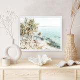 Shop Palm Tree Point Photo Art Print-Blue, Boho, Coastal, Green, Landscape, Photography, Tropical, View All-framed poster wall decor artwork