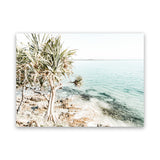 Shop Palm Tree Point Photo Canvas Art Print-Blue, Boho, Coastal, Green, Landscape, Photography, Photography Canvas Prints, Tropical, View All-framed wall decor artwork