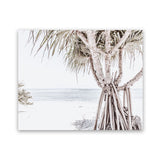 Shop Pandanus Palm Tree Photo Art Print-Boho, Botanicals, Coastal, Green, Landscape, Neutrals, Photography, Tropical, View All, White-framed poster wall decor artwork