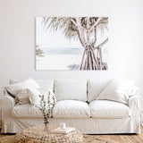 Shop Pandanus Palm Tree Photo Canvas Art Print-Boho, Botanicals, Coastal, Green, Landscape, Neutrals, Photography, Photography Canvas Prints, Tropical, View All, White-framed wall decor artwork