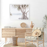 Shop Pandanus Palm Tree Photo Art Print-Boho, Botanicals, Coastal, Green, Landscape, Neutrals, Photography, Tropical, View All, White-framed poster wall decor artwork