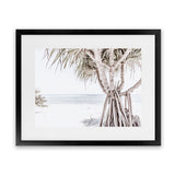 Shop Pandanus Palm Tree Photo Art Print-Boho, Botanicals, Coastal, Green, Landscape, Neutrals, Photography, Tropical, View All, White-framed poster wall decor artwork