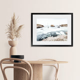 Shop Boats In The Bay Photo Art Print-Blue, Coastal, Landscape, Photography, View All, White-framed poster wall decor artwork