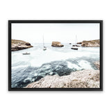 Shop Boats In The Bay Photo Canvas Art Print-Blue, Coastal, Landscape, Photography, Photography Canvas Prints, View All, White-framed wall decor artwork