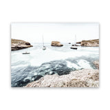 Shop Boats In The Bay Photo Canvas Art Print-Blue, Coastal, Landscape, Photography, Photography Canvas Prints, View All, White-framed wall decor artwork